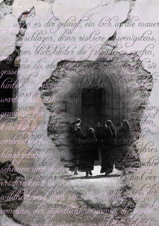 Collage nonnen im fassadenriss 02